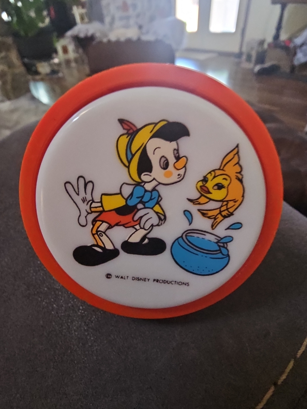 Disney Pinocchio Round Nightlight - Orange Trim